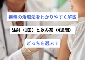 梅毒の治療法をわかりやすく解説｜注射（1回）と飲み薬（4週間）どっちを選ぶ？