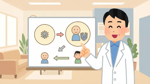 HIVとエイズの違いを説明する図解