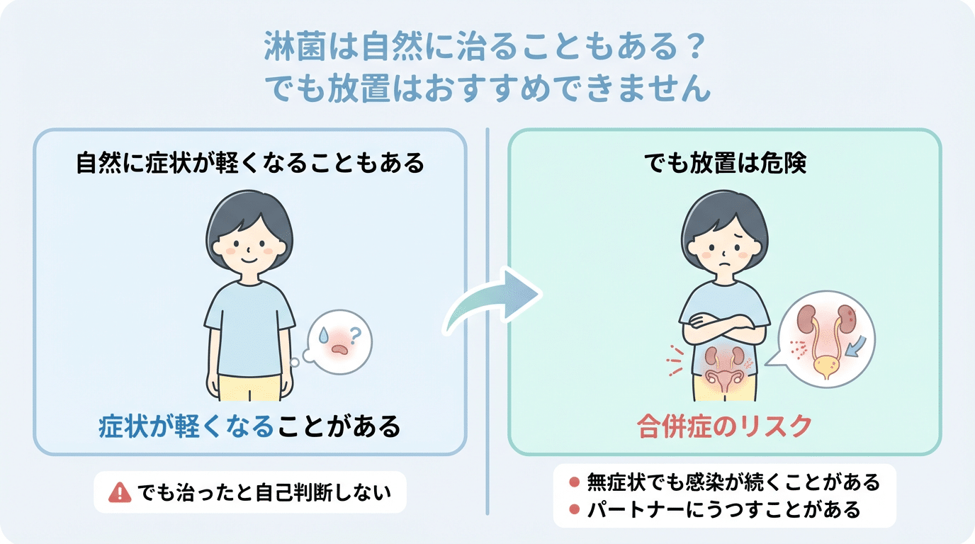 淋菌は自然に治る？放置のリスクを整理した図解