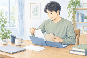 受診前にノートと書類を整理する人