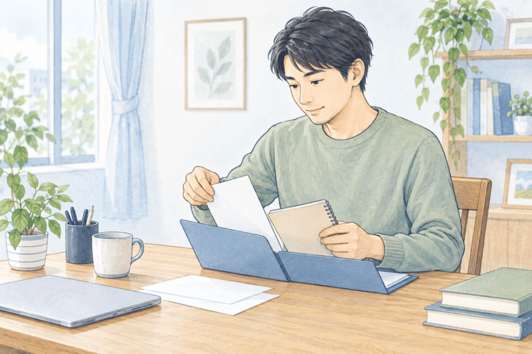 受診前にノートと書類を整理する人