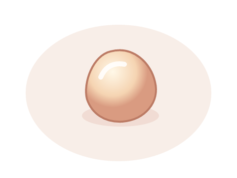 小さく盛り上がった水ぶくれの模式図