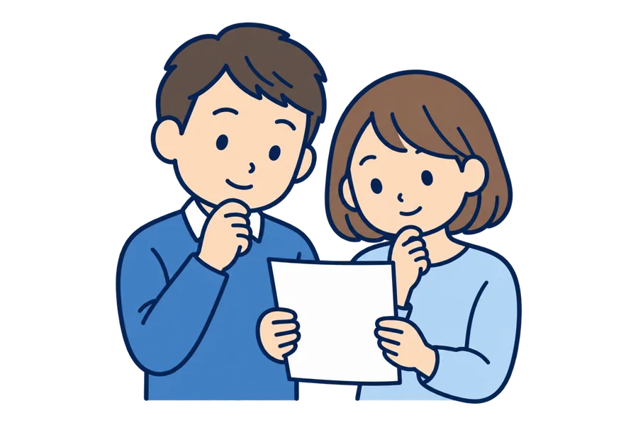 通知を確認する家族